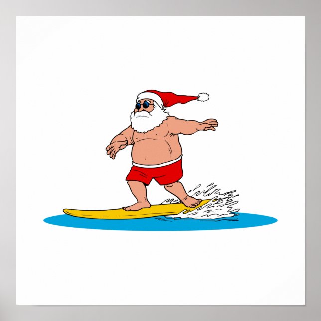 Surfing Santa Poster (Framsidan)