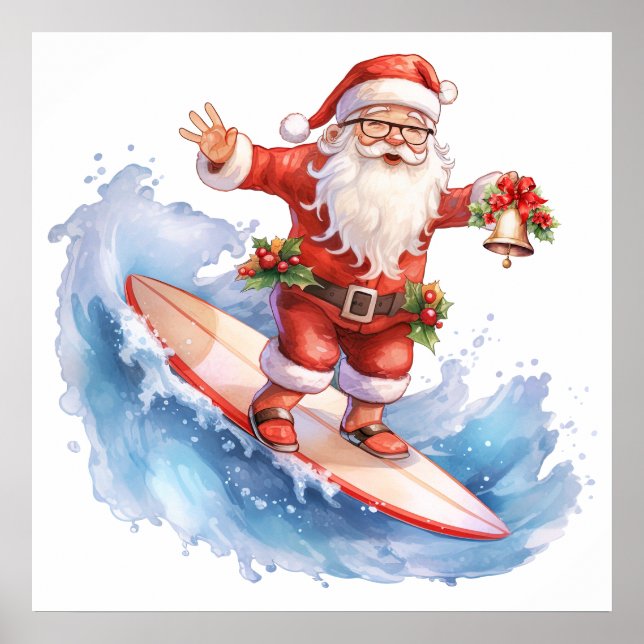 Surfing Santa Poster (Framsidan)