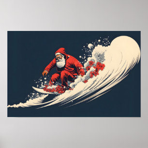 Surfing Santa Sommar jul Poster