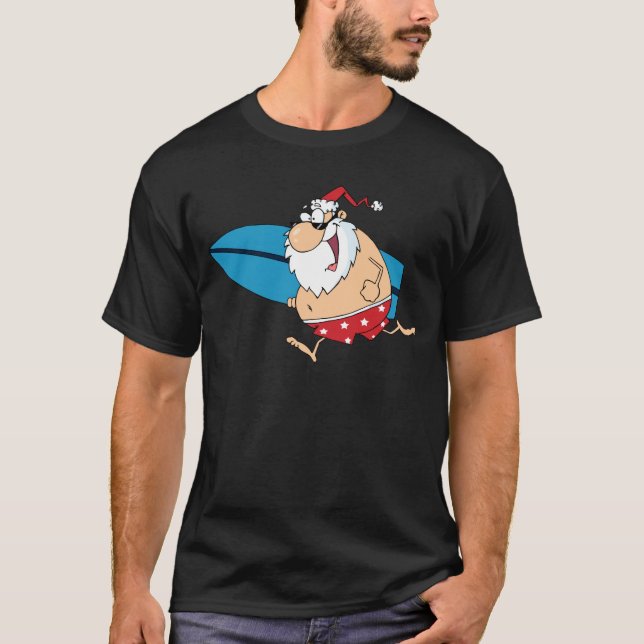 surfing Santa T Shirt (Framsida)