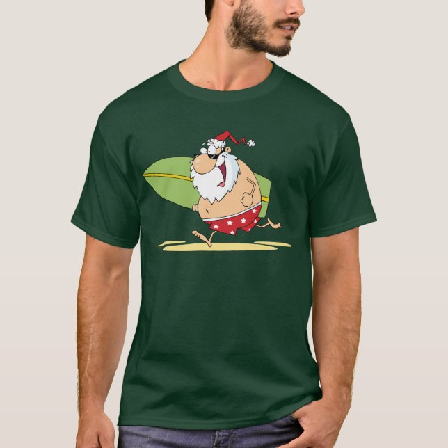 Surfing Santa T Shirt (Framsida)