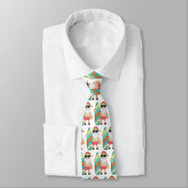 Surfing Santa Tropical jul Neck Tie Slips