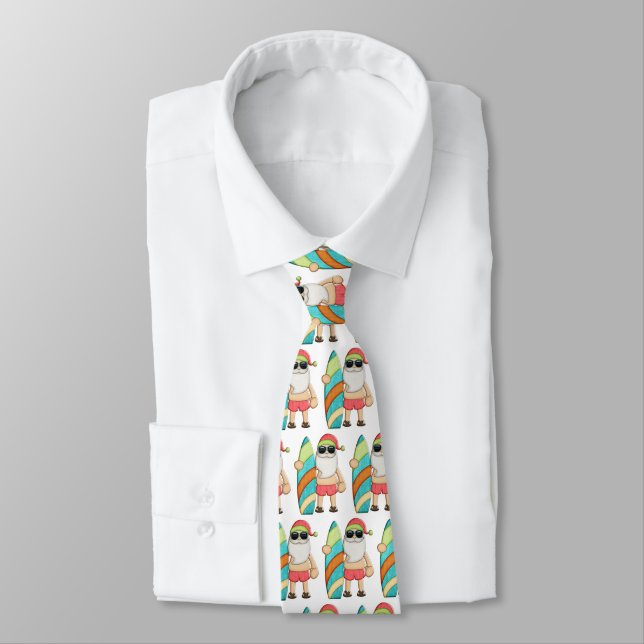 Surfing Santa Tropical jul Neck Tie Slips (Bunden)