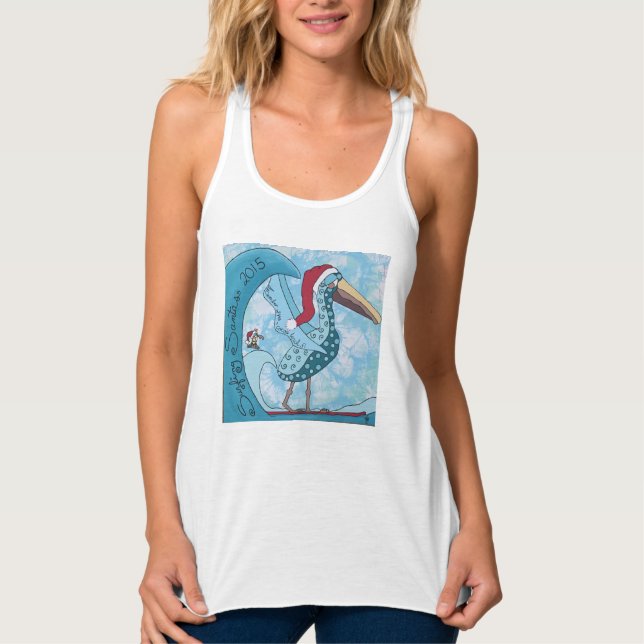 SURFING SANTAS 2015 WOMENS TANKTOP LINNE MED RACERBACK  (Framsida)