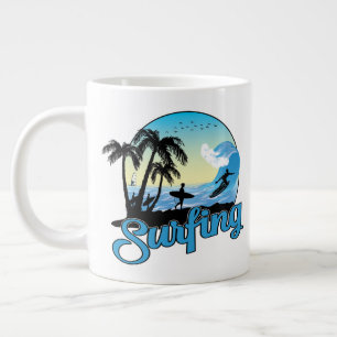 Surfing Sea Beach Jumbo Mugg