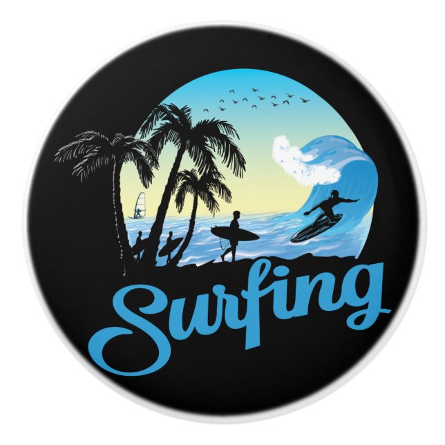 Surfing Sea Beach Knopp (Framsidan)
