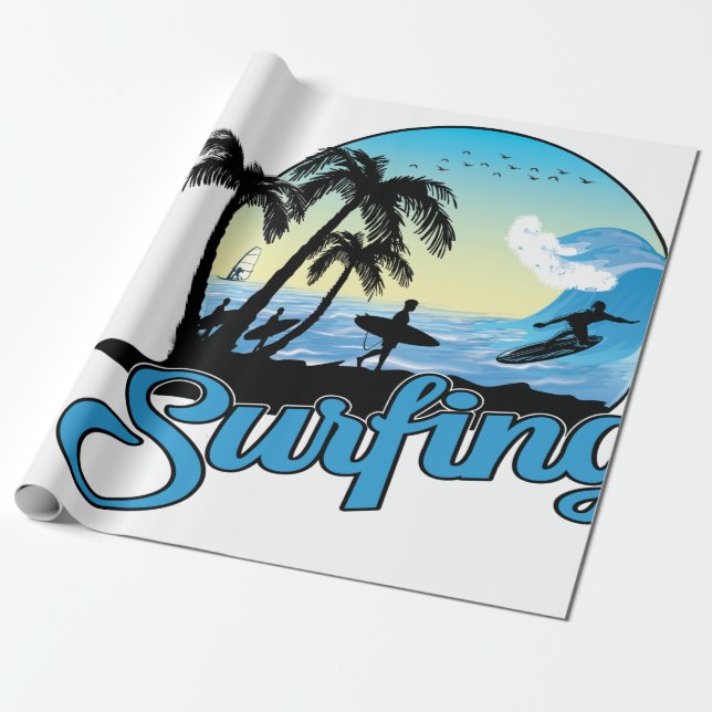 Surfing Sea Beach Presentpapper (Utrullad)