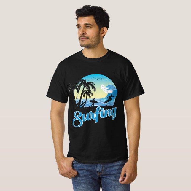 Surfing Sea Beach T Shirt (Hel framsida)