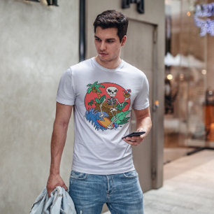 Surfing Skeleton T Shirt