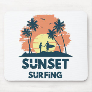 Surfing -Solnedgångssurfing Musmatta
