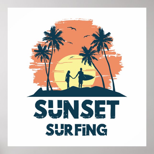 Surfing -Solnedgångssurfing  Poster (Framsidan)
