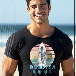 Surfing Soul Retro Surfer Design T Shirt