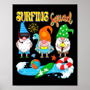 Surfing Squad Tre Tomtar Hawaiianskt Surfning Somm Poster