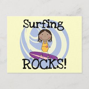 Surfing Sten African American Girl Tshirts Vykort