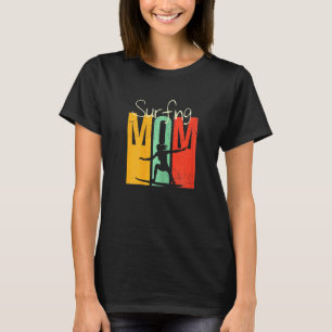 Surfing Summer - Surfer Beach Mamma Retro Vin T Shirt