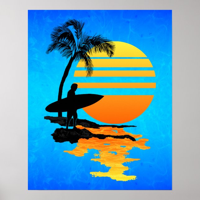 Surfing Sunrise Poster (Framsidan)