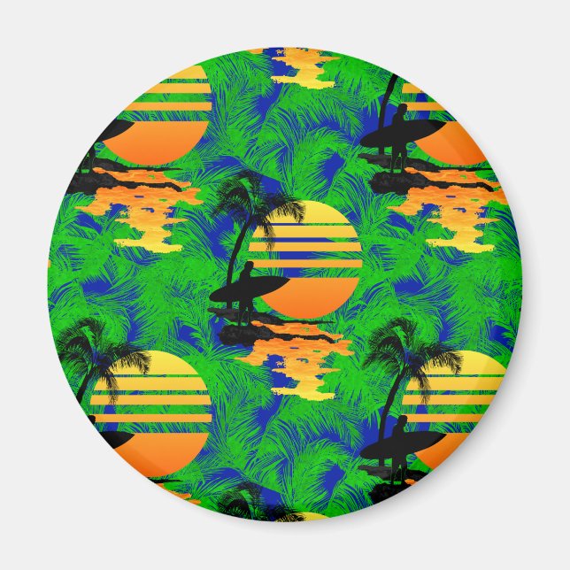 Surfing Sunset Magnet (Framsidan)