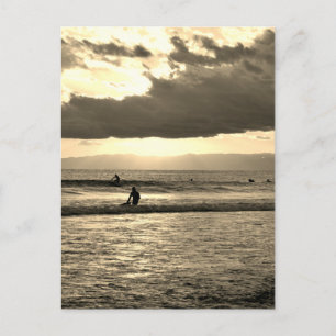 Surfing Sunset: Shonan Coast, Japan Vykort