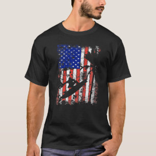 Surfing Surfa Fläkt USA flagga American Patriotic T Shirt
