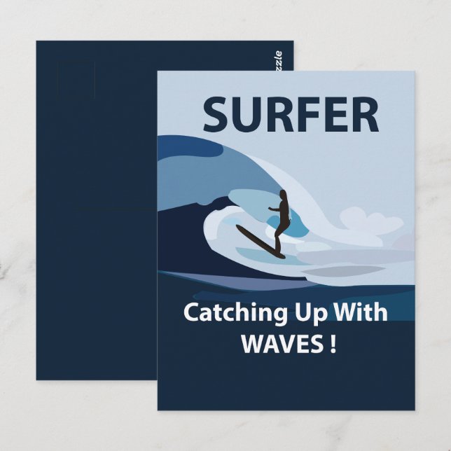 Surfing Surfarstrand  Vykort (Fram/baksida)