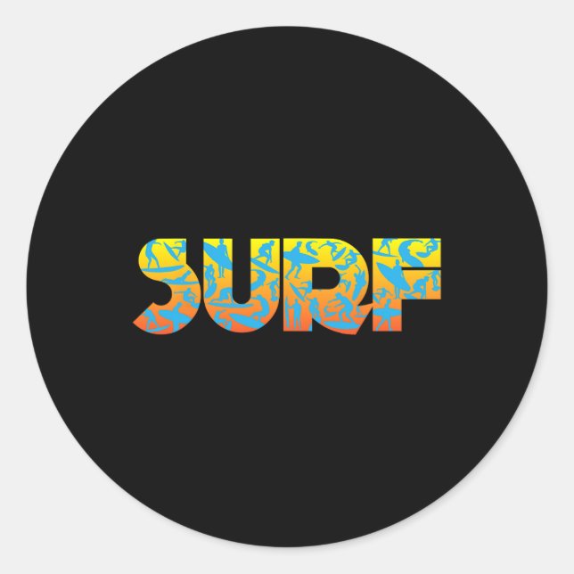 Surfing Surfbräda  Runt Klistermärke (Framsida)