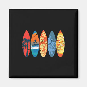 Surfing Surfer Palmträd Surfbräda Solnedgång Våg _ Magnet