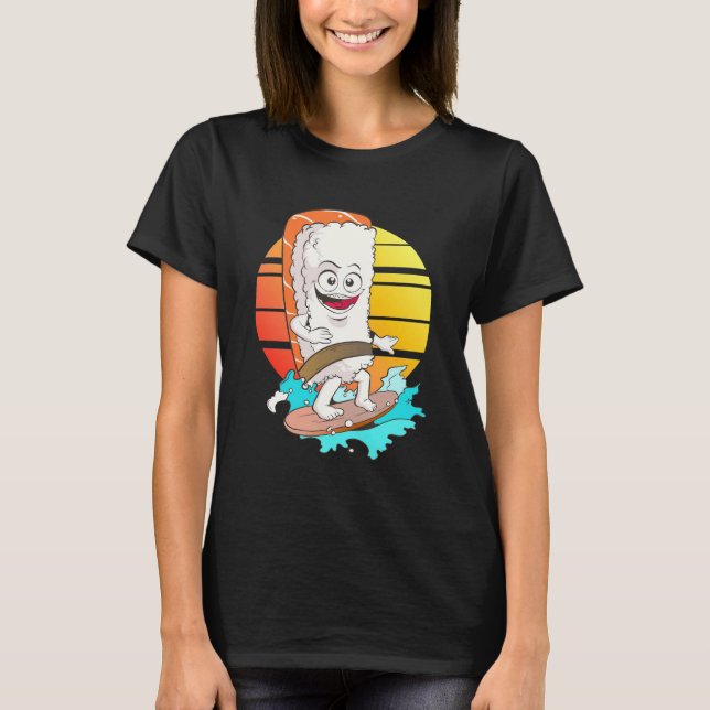 Surfing Sushi T Shirt (Framsida)