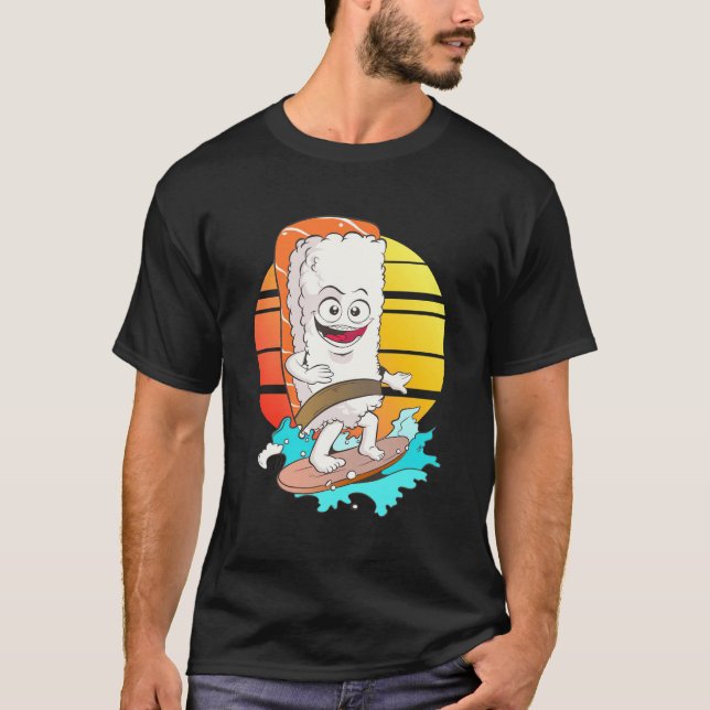 Surfing Sushi T Shirt (Framsida)