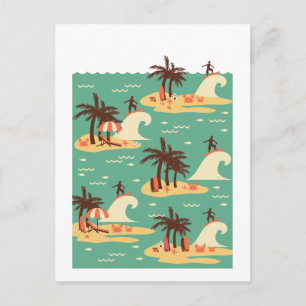 Surfing Tecknad Illustration II-vykort Vykort