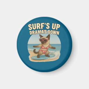 Surfing tema för siamesisk katt magnet