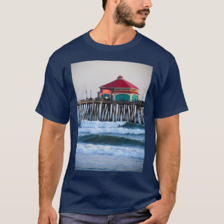 Surfing the Huntington Beach Pier T Shirt