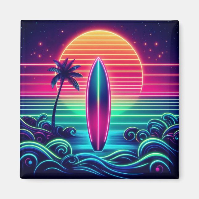 Surfing the Neon Sunset Magnet (Framsidan)