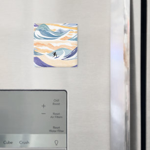 Surfing the Wave   Samtida akvarellhav Magnet