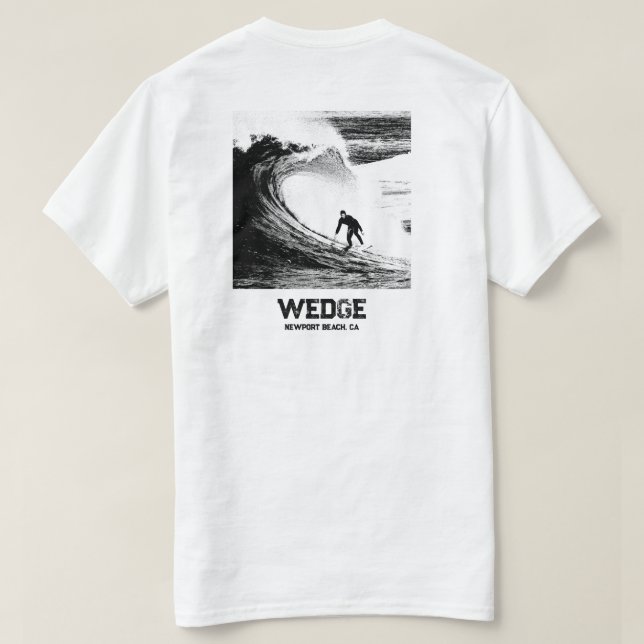 Surfing the WEDGE, Newport Beach, Ca  T Shirt (Design baksida)