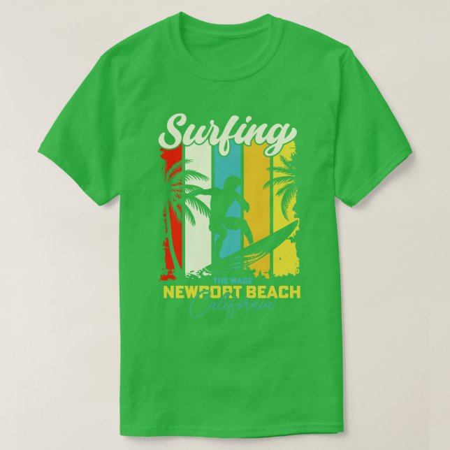 Surfing the Wedge Newport Beach California T Shirt (Design framsida)