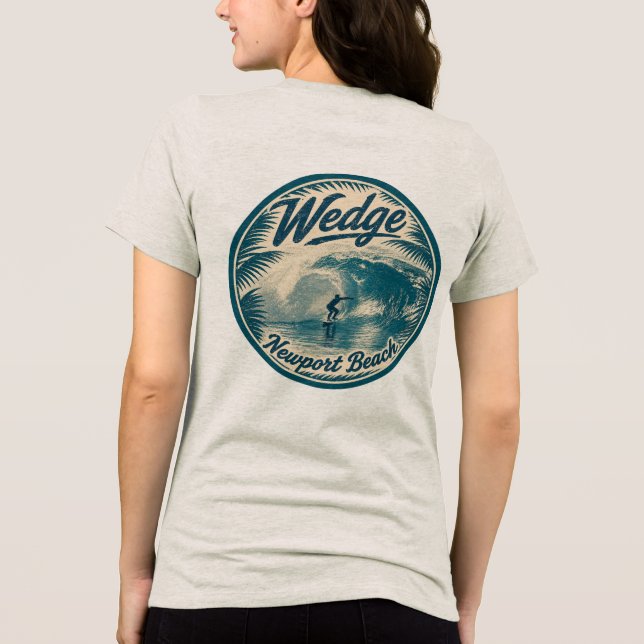 Surfing the Wedge - T-Shirt - Tri-Blend Tröja (Baksida)