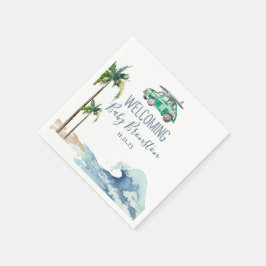 Surfing Theme Baby Shower Beach Baby Pappersservett