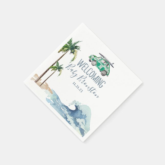 Surfing Theme Baby Shower Beach Baby Pappersservett (Hörn)