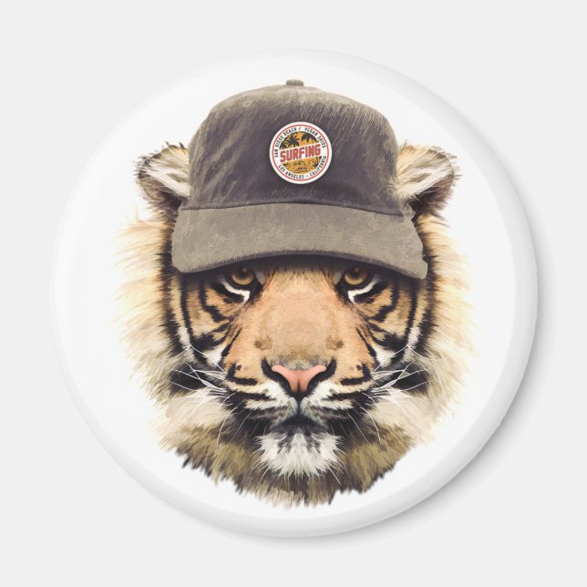 Surfing Tiger Magnet (Framsidan)
