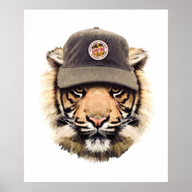 Surfing Tiger Poster (Framsidan)