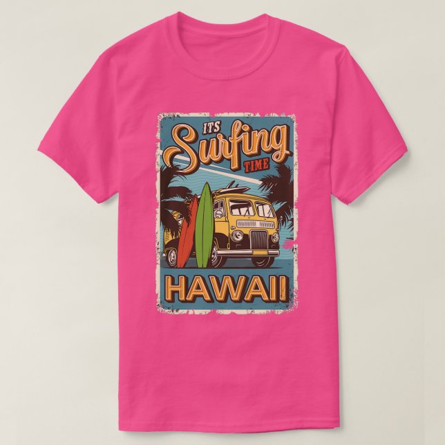 surfing time hawaii retro t shirt (Design framsida)