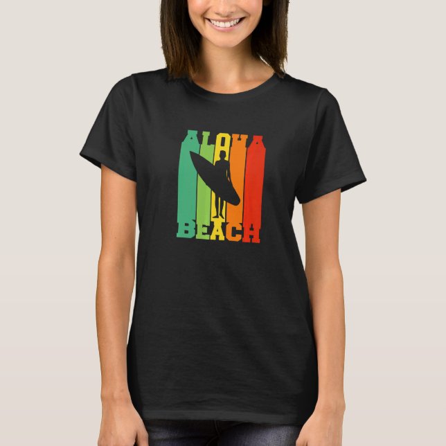 Surfing Tropical Island Hawaii Summer Holiday Surf T Shirt (Framsida)