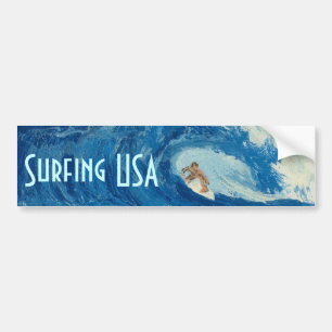 Surfing USA Bildäckslapp surfkonst surfardekal Bildekal