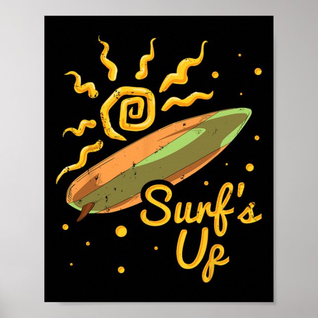 Surfing, Vågen är hög, Surfare, Surf  Poster (Framsidan)