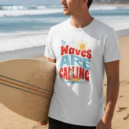 Surfing "Vågorna kallar" Sommar Beach Vibe T Shirt