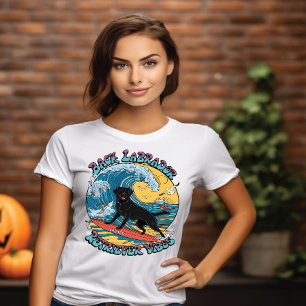 Surfing Valp Black Labrador Retriever T Shirt