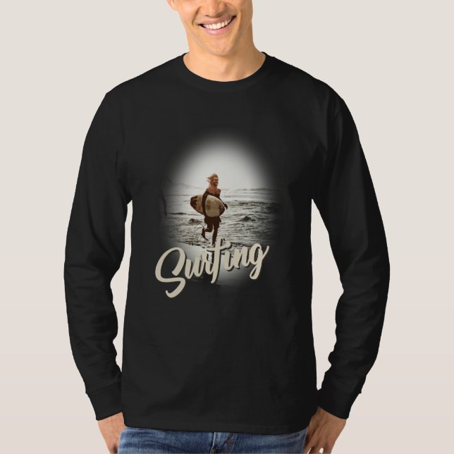 Surfing Vibes Vacation Humorous Saying T Shirt (Framsida)