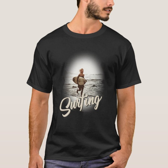 Surfing Vibes Vacation Humorous Saying T Shirt (Framsida)