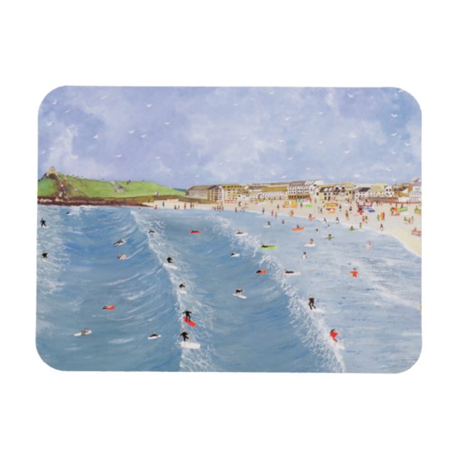 Surfing vid Porthmeor Magnet (Horisontell)