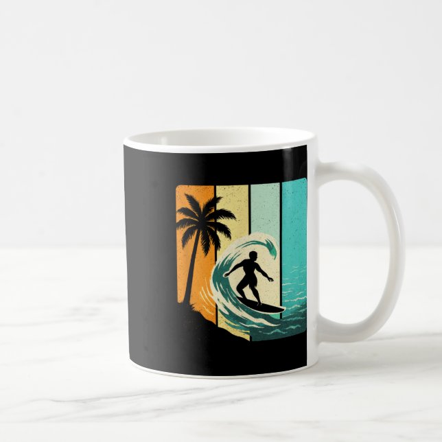Surfing - Vintage Surfing Sommar  Kaffemugg (Höger)